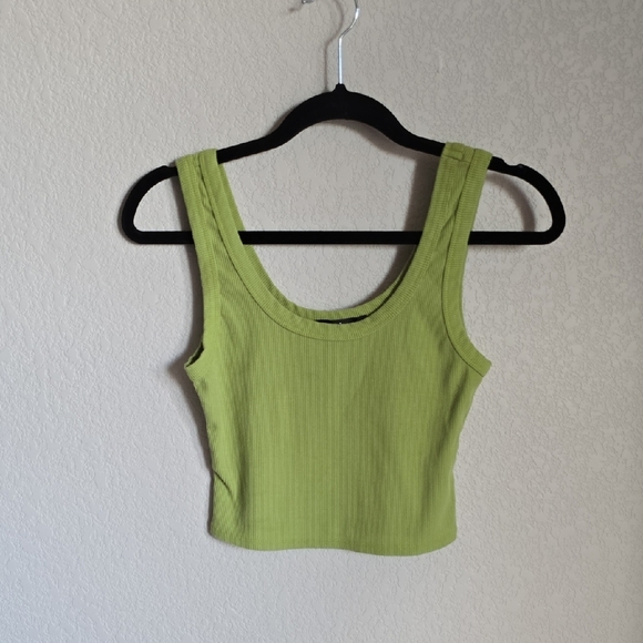 Lulu's Lime Green Ribbed Tank Top - Picture 1 of 3